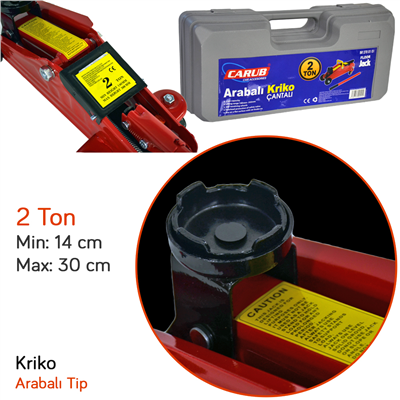 Carub Arabalı Kriko 2 Ton Bont Çantalı CE Belgeli BR2700101