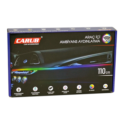 Carub Araç İçi Ambiyans Aydınlatma Wifi Kontrol 12-24V USB 110 cm Tekli BR4625526