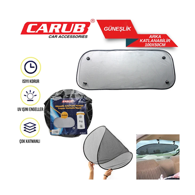 Carub Arka Cam Perde Oval Vantuzlu Siyah 100x50 cm BR4954002