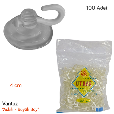 Carub Askı Vantuz Büyük Boy 4 cm 100 lü BR4620801