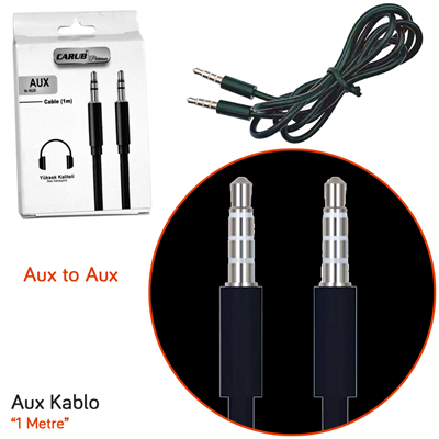 Carub Aux to Aux Kablo Siyah 1 Mt BR5901899