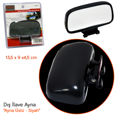 Carub Ayna Üstü Dış İlave Ayna (Sürücü) Siyah 13x7x4 cm BR0225004
