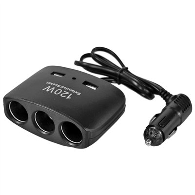 Carub Çakmak Soketi 3 lü Kablolu 2 USB li 12-24V BR1702103