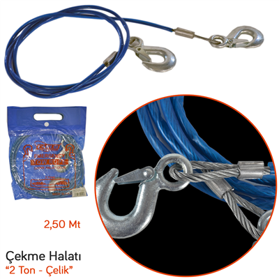 Carub Çekme Halatı 2 Ton Çelik İzoleli 2,6 mt 4 mm BR1720502