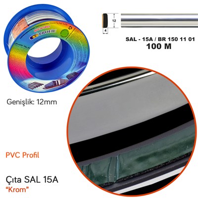 Carub Çıta SAL 15A 12 mm x 100 mt Krom BR1501101
