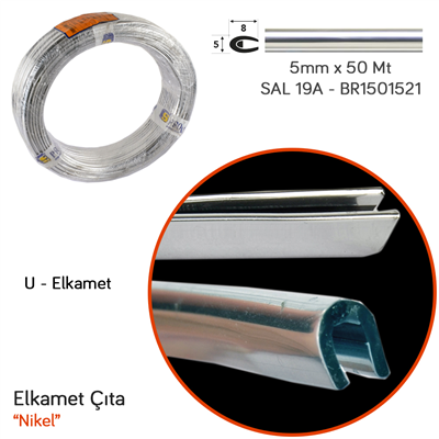 Carub Çıta SAL 19A Elkamet 5 mm x 50 mt Krom BR1501521