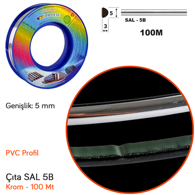 Carub Çıta SAL 5B 5 mm x 100 mt Krom BR1500102