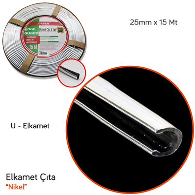 Carub Elkamet Çıta Geniş Nikel 25 mm x 15 mt BR1600612
