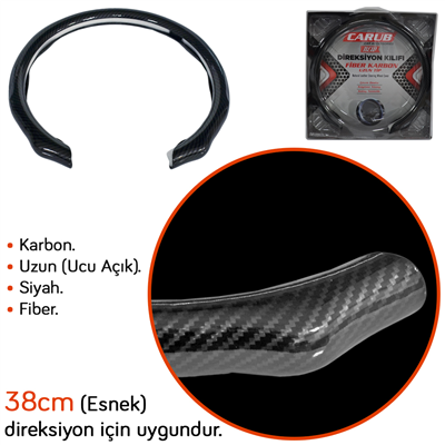 Carub Fiber Direksiyon Kılıfı Karbon Uzun Siyah BR1850120