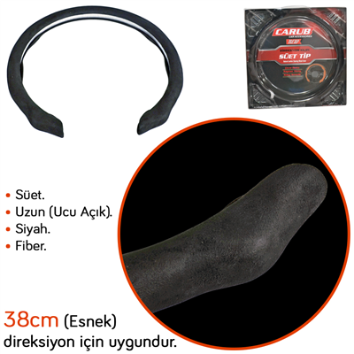 Carub Fiber Direksiyon Kılıfı Süet Uzun Siyah BR1850140