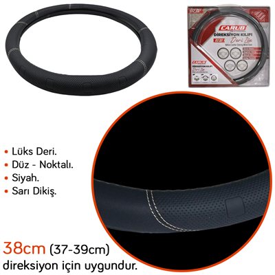 Carub Geçmeli Direksiyon Kılıfı Deri Lüx Çantalı 38 cm Siyah BR1831023