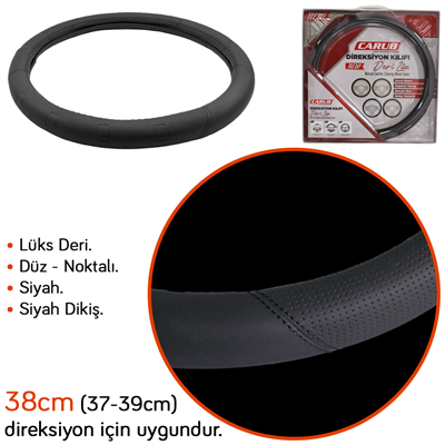Carub Geçmeli Direksiyon Kılıfı Deri Lüx Çantalı 38 cm Siyah BR1831022