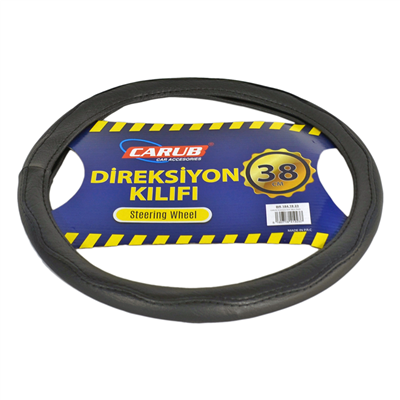 Carub Geçmeli Direksiyon Kılıfı Dikişli Siyah 38 cm BR1841923