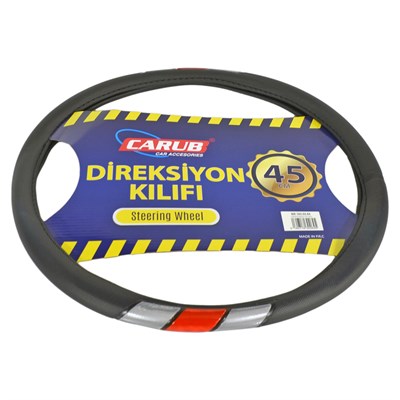 Carub Geçmeli Direksiyon Kılıfı Fosforlu Siyah (Sedef-Kırmızı) 45 cm BR1830264