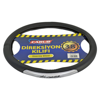Carub Geçmeli Direksiyon Kılıfı Fosforlu Siyah (Atatürk İmza) 38 cm BR1842021