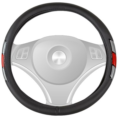 Carub Geçmeli Direksiyon Kılıfı Fosforlu Siyah (Sedef-Kırmızı) 40 cm BR1841428