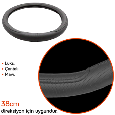 Carub Geçmeli Direksiyon Kılıfı Lüx Çantalı 38 cm Siyah BR1831005