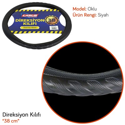 Carub Geçmeli Direksiyon Kılıfı Siyah 38 cm BR1841968