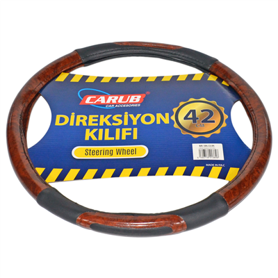 Carub Geçmeli Direksiyon Kılıfı Siyah-Maun 42 cm BR1841384