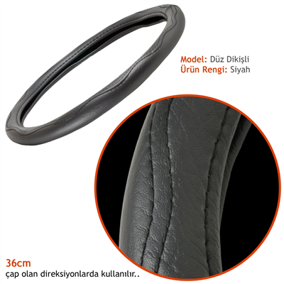Carub Geçmeli Direksiyon Kılıfı Siyah 36 cm BR1841330