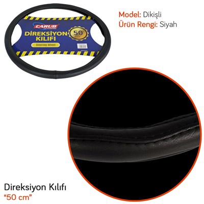 Carub Geçmeli Direksiyon Kılıfı Siyah 50 cm BR1830348