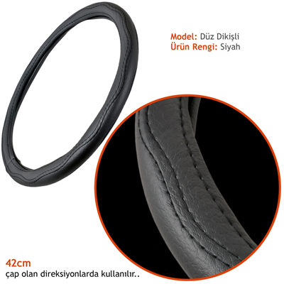 Carub Geçmeli Direksiyon Kılıfı Siyah 42 cm BR1841378