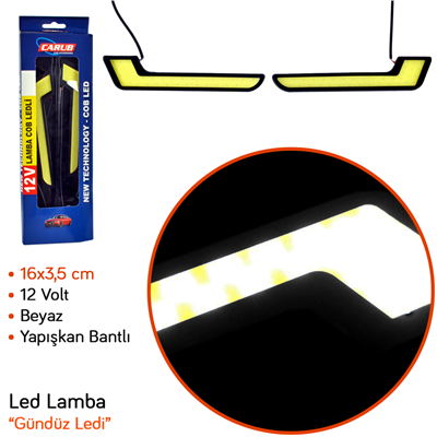 Carub Gündüz Lamba 12V Ledli L Tip Beyaz BR4323004