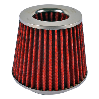 Carub Hava Filtresi Tuning Krom-Kırmızı 15cmx15cm (Giriş 2 Aparatlı) BR4686201