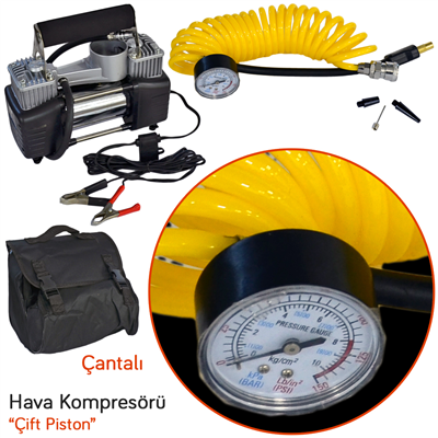 Carub Hava Kompresörü 12V Çift Piston Jumbo Profesyonel BR2491307