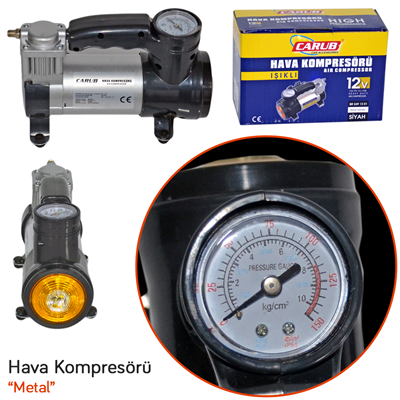 Carub Hava Kompresörü 12V Metal Led Işıklı BR2491201