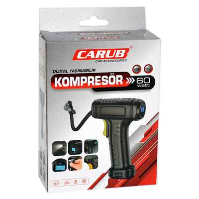 Carub Hava Kompresörü Şarjlı Dijital 12V 60W 120PSI Usb/Type C BR2491331