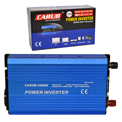 Carub İnverter 12V dan 220V a Yükseltici 1000W USB (5V-1A) Çıkışlı BR4621860