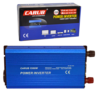 Carub İnverter 12V dan 220V a Yükseltici 1500W USB (5V-1A) Çıkışlı BR4621862