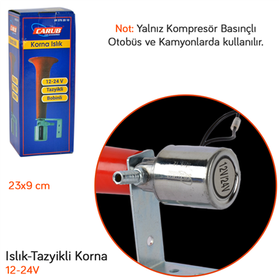 Carub Islık Korna 12-24V Tazyikli Bobinli BR2752010