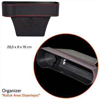 Carub Koltuk Arası Organizer Düzenleyici Cep Siyah 26,5x8x18 cm BR5902208