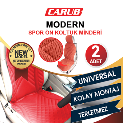 Carub Koltuk Minderi Modern Spor Kırmızı 2 li BR4818104