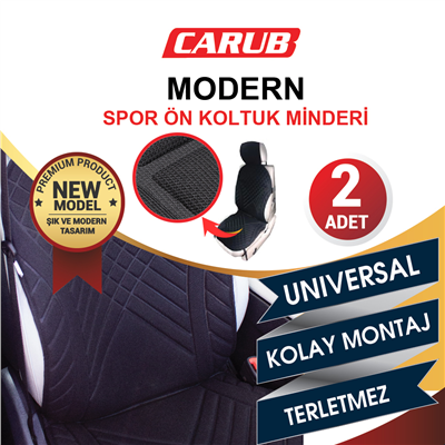 Carub Koltuk Minderi Modern Spor Siyah 2 li BR4818101