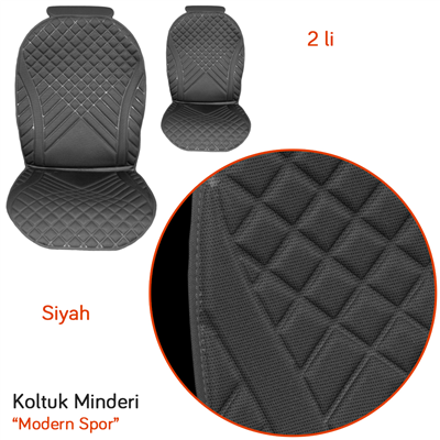 Carub Koltuk Minderi Modern Spor Siyah 2 li BR4818101