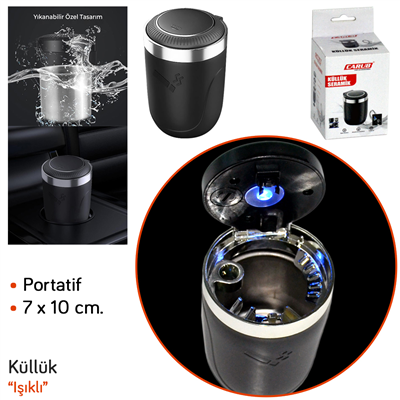 Carub Küllük Portatif Lüx Işıklı ABS Metal Aparatlı Siyah BR2944642
