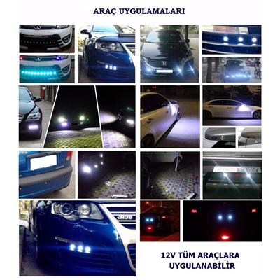 Carub Led Lamba Ayna Altı Kartal Göz 12V 23 mm Buz Mavi 2 li BR4621024