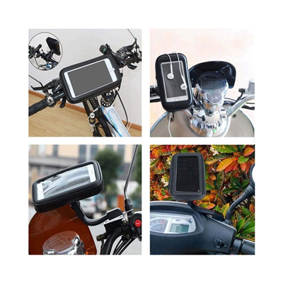 Carub Motosiklet Telefon Tutucu Deri Fermuarlı 18x10 cm BR5901964