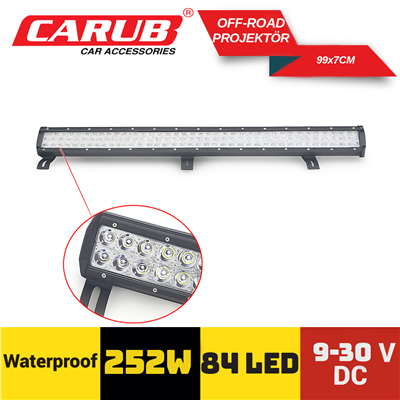 Carub Off-Road Projektör 9-30V 252W 99x7 cm 84 Led BR4203273