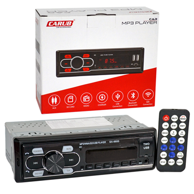 Carub Oto Teyp MP3 Çalar (Bluetooth+2 USB+SD) Kırmızı Işıklı 60Wx4 SX-8800 BR2749951