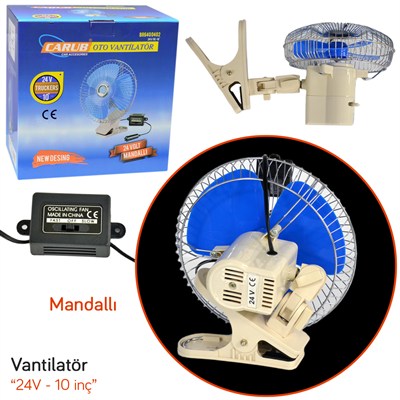 Carub Oto Vantilatör 24V 10 inç Mandallı BR6400402