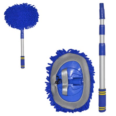 Carub Oto Yıkama Fırçası Mop Saplı Profesyonel Mavi 90cm BR0922583