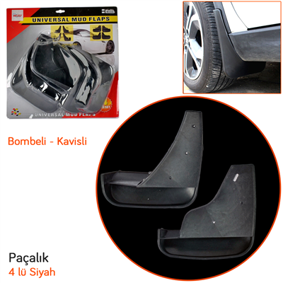 Carub Paçalık Bombeli Kavisli Siyah 4 lü BR5100206
