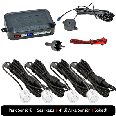 Carub Park Sensörü Ses İkazlı Beyaz 18,5 mm 4 lü BR0015905