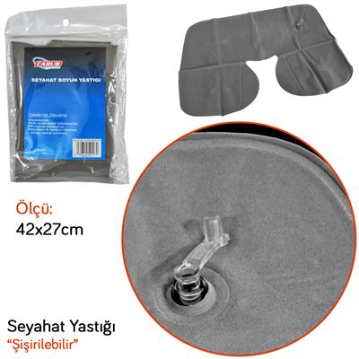 Carub Seyahat Boyun Yastığı Gri Şişirilebilir BR1450207