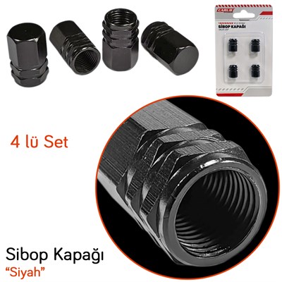 Carub Sibop Kapağı Siyah Krom 4 lü BR5531119