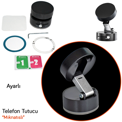 Carub Telefon Tutucu Mıknatıslı Ayaklı Ayarlı Siyah BR5901090
